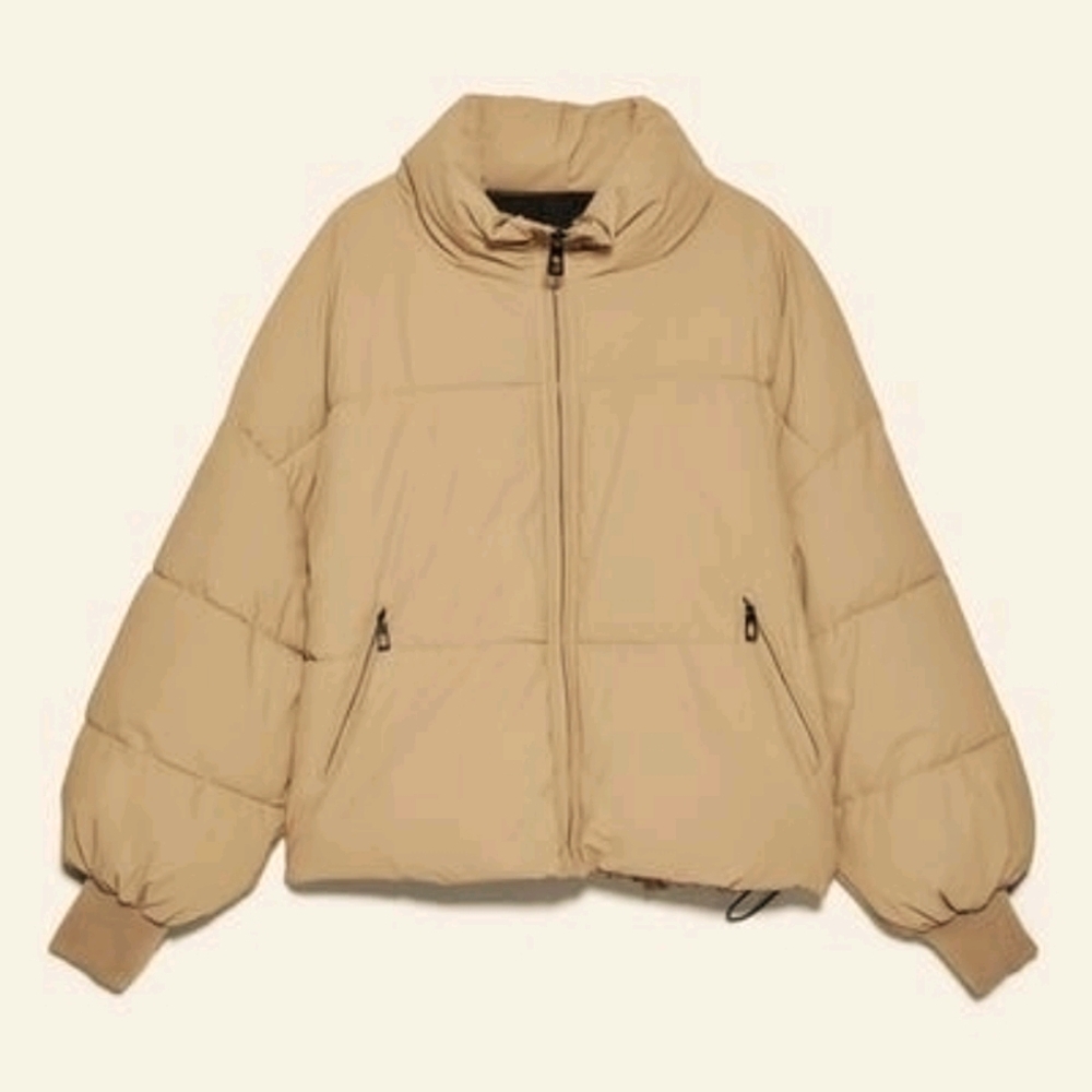 Tan Zara puffer nwot